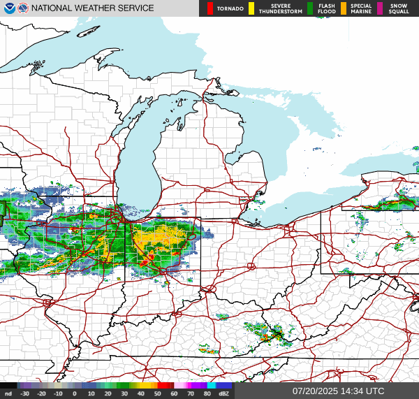 Weather radar map
